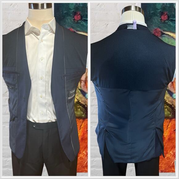 Jos A Bank Travel Tech Mens 38S Slim Navy Blue Blazer Jacket Textured - Picture 7 of 14